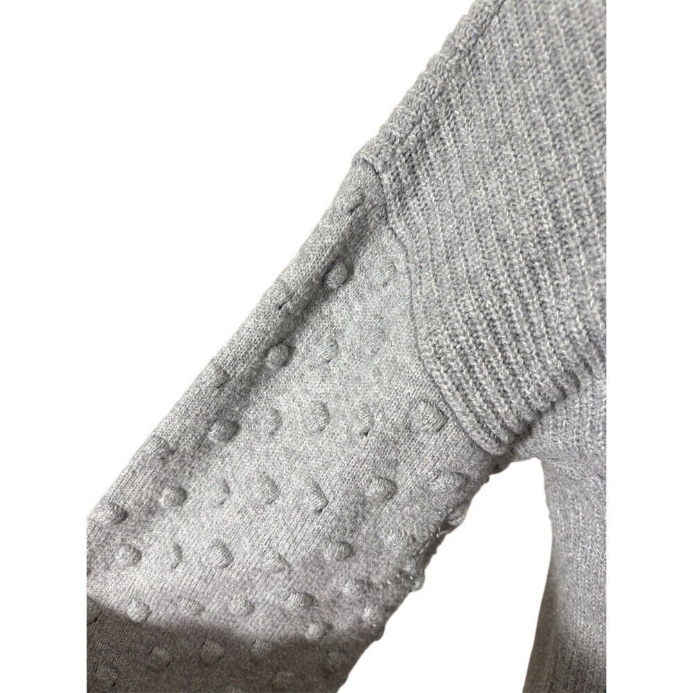 Vince Camuto Sweater Womens M Gray Mock Neck Pullover Textured Sleeves - Picture 3 of 10